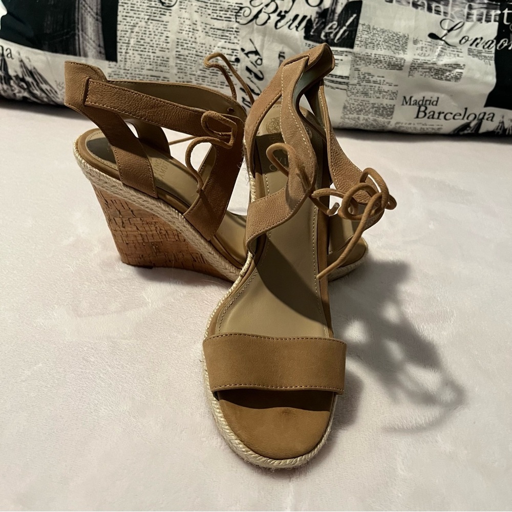 Vince Camuto Leather Espadrille Wedges